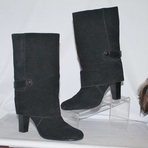 T TAHARI Black Suede "Belted" Cuff  Harper Boot Bootie